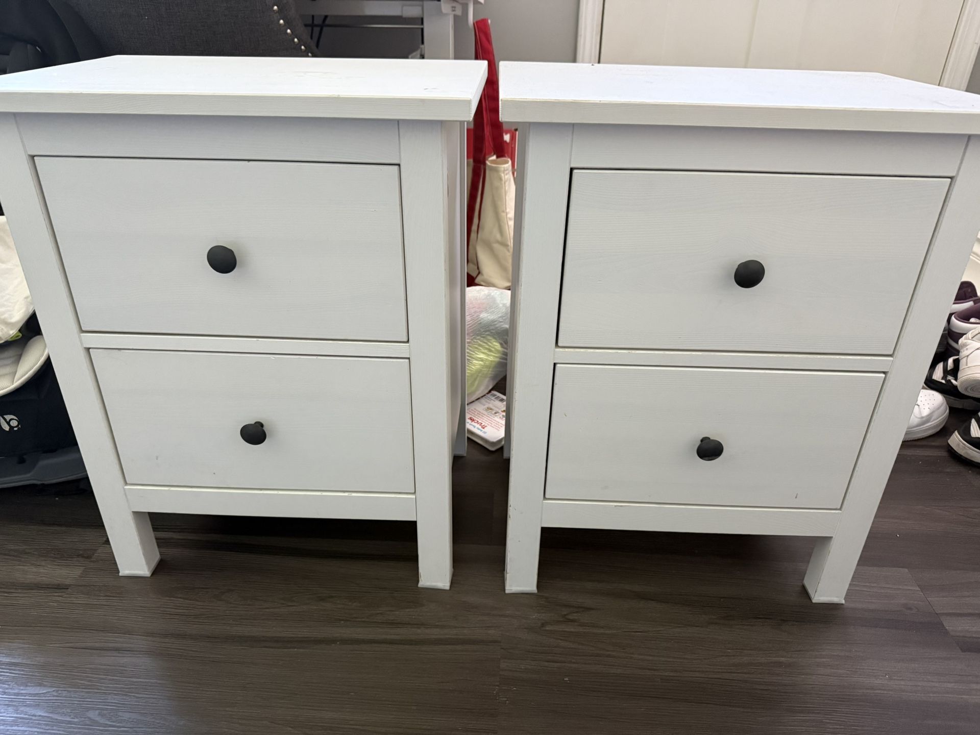 2 White Bedroom Cabinets 