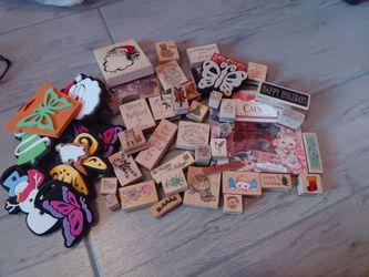 Rubber stamps, stamps, lot, collection, DIY, arts amd crafts, Christmas, craft