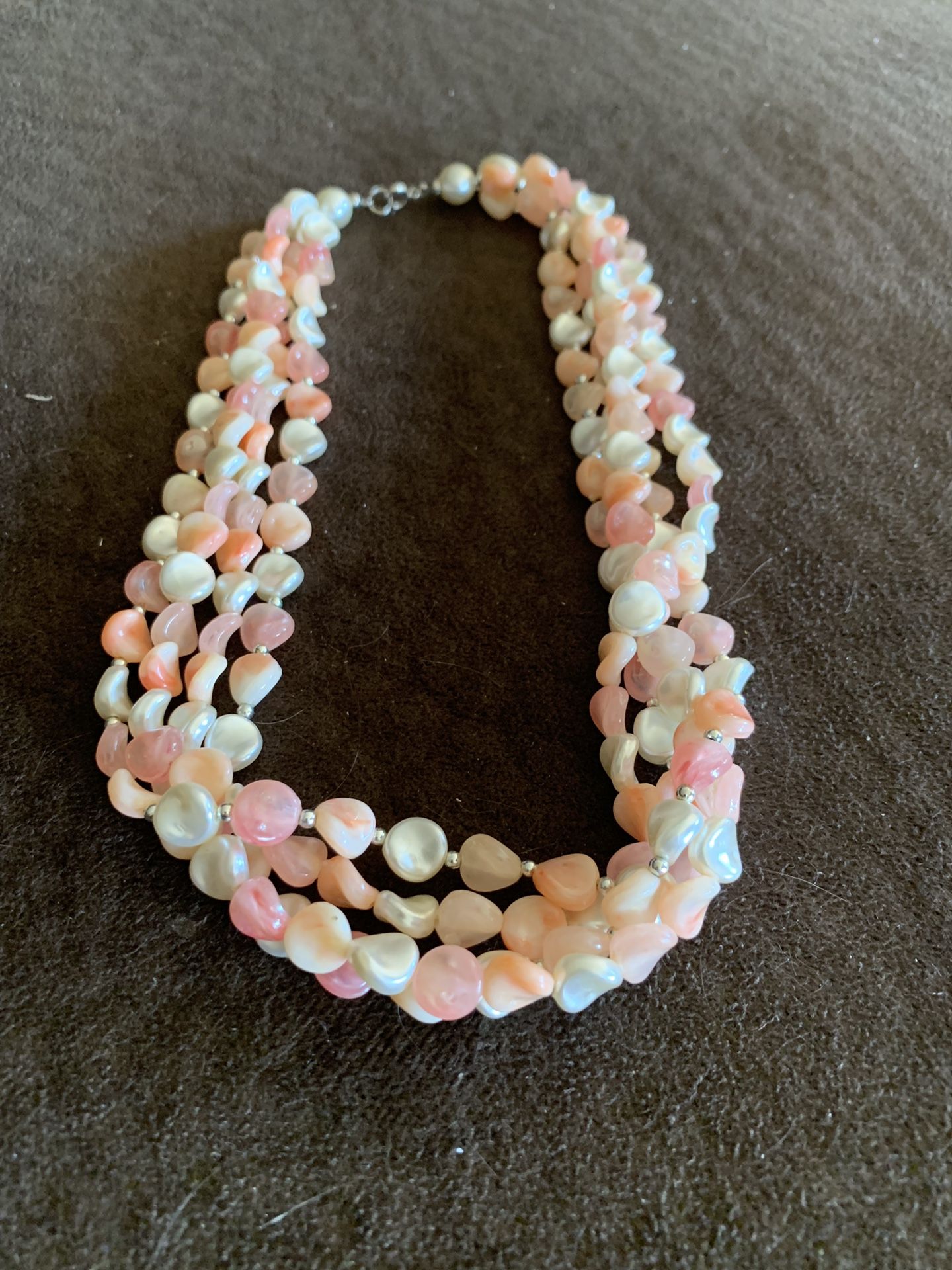 Coral colored necklace