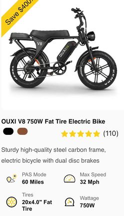 OUXI V8 750W Fat Tire Electric Bike