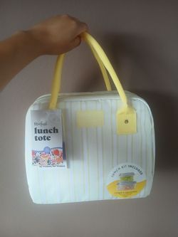 New yellow small lunch bag with 2 plastic containers