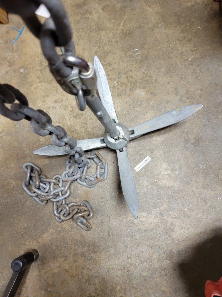 FOLDING GALVANISED GRAPNEL ANCHOR  2.3 KGS