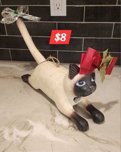 Xmas Wooden Cat Bird House Drcor