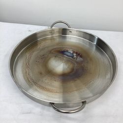 Heavy Duty 21-3/4" ROUND Stainless Steel Comal Griddle Pan Grill Fry Tray Cook