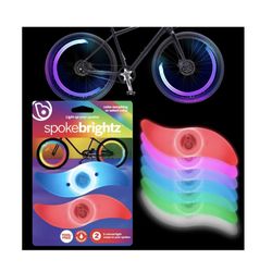 LED Bike Wheel Lights, 2-Pack - Color Changing & Color Select Modes - Light Up Your Spokes - Morph Through Rainbow Colors or Set to Red, Pink, Purple,