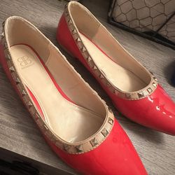 Women’s Size 9 Red Studded Flats