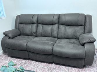 Dark grey reclining sofa and loveseat $700 OBO
