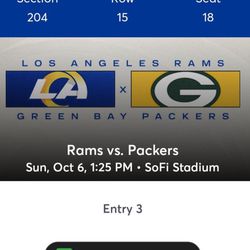 Green Bay Packers Vs Rams Oct 6th 