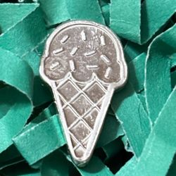 1 Gram .999 Fine Silver In The Shape Of An Ice  Cream Cone