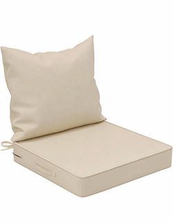 Outdoor Deep Seat Cushion Set Beige