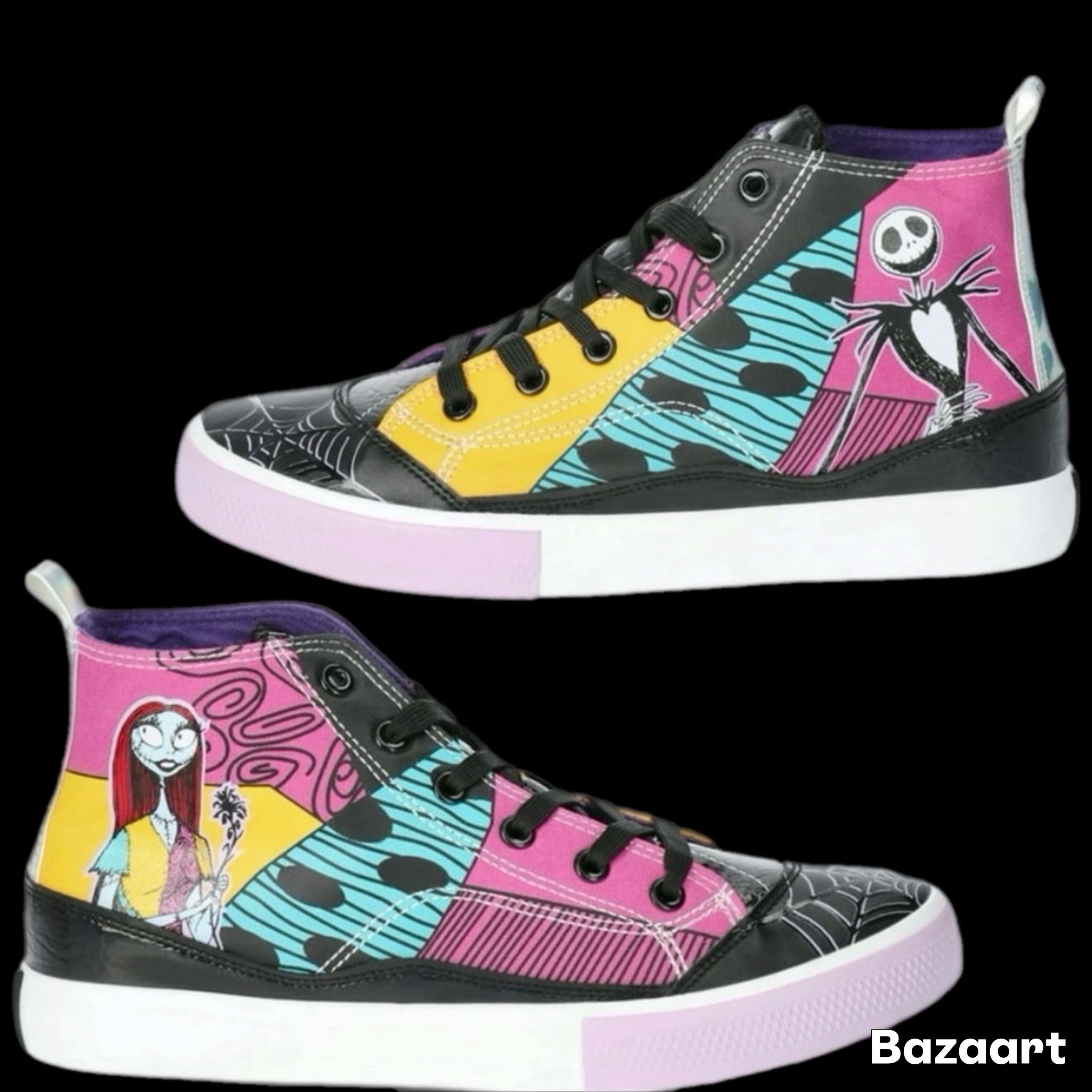 Sz 7.5 Women's Disney Nightmare Before Christmas High Top Lace Up sneaker
