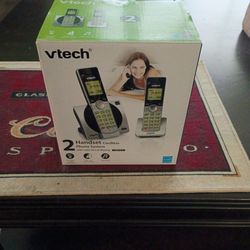 2 Handset Cordless Phone System By Vtech