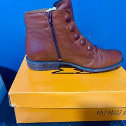 Miz Mooz Women's Louise Brandy Leather Boots Brand New 
