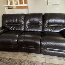 Brown Couch With Movie Reclining Features