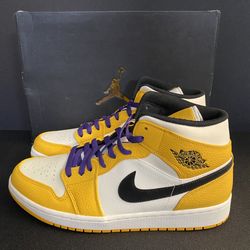 Jordan 1 Mid SE Lakers DS Size 12