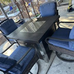 Patio table with firepit- only tested not used. Read description below.