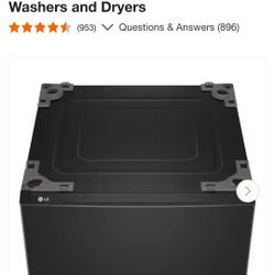 NEW (2) LG 27” Laundry Pedestals w/ Storage Drawers – Black Steel – Washer/Dryer