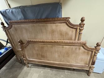French Louis XVI Style Upholstered Bed Frame