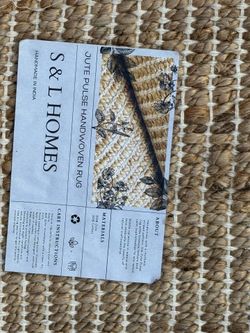 S & L Homes Natural hand-woven jute carpet for living room, bedroom, kitchen, hallway, entrance, rustic vintage farm decoration (7 x 4 feet )