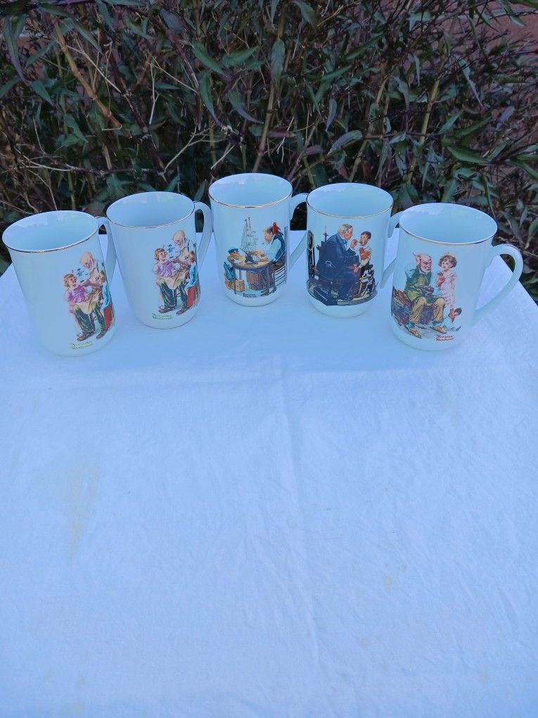 BRAND NEW NORMAN ROCKWELL COFFEE CUPS