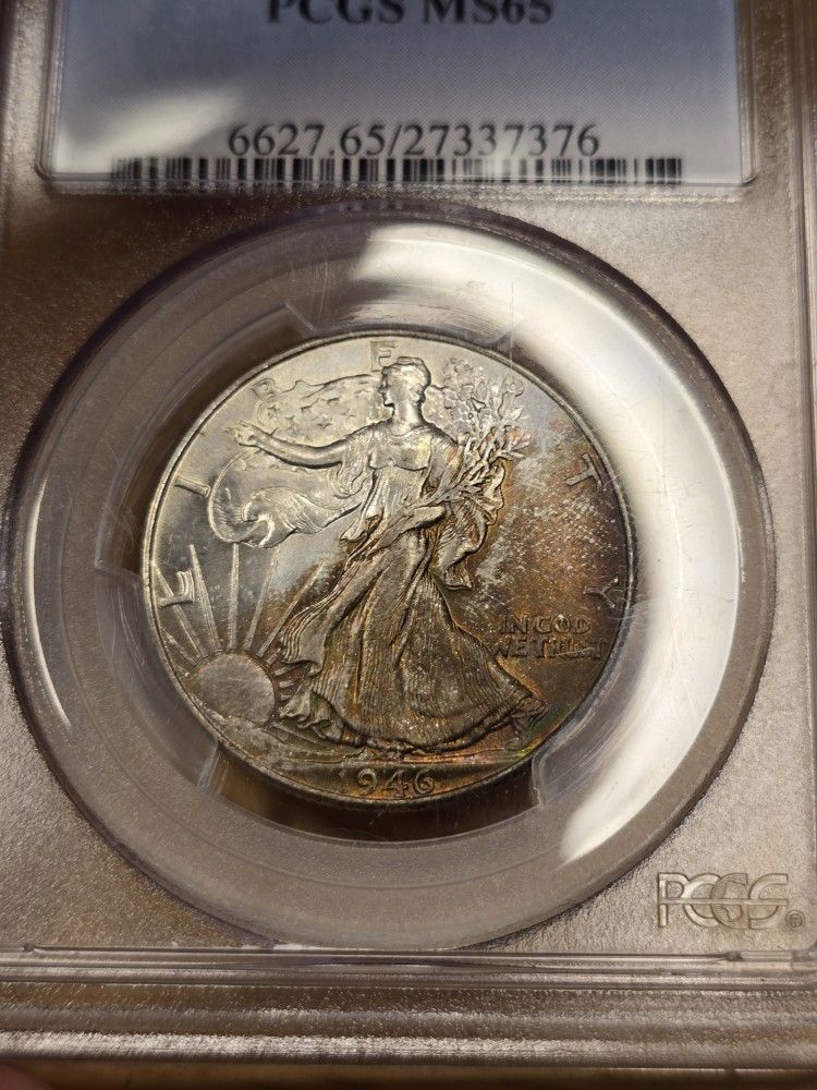 Toned Walking Liberty Half Dollar