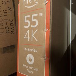 New 4 Series 55” Amazon Fire Smart TV w/ Alexa UHD