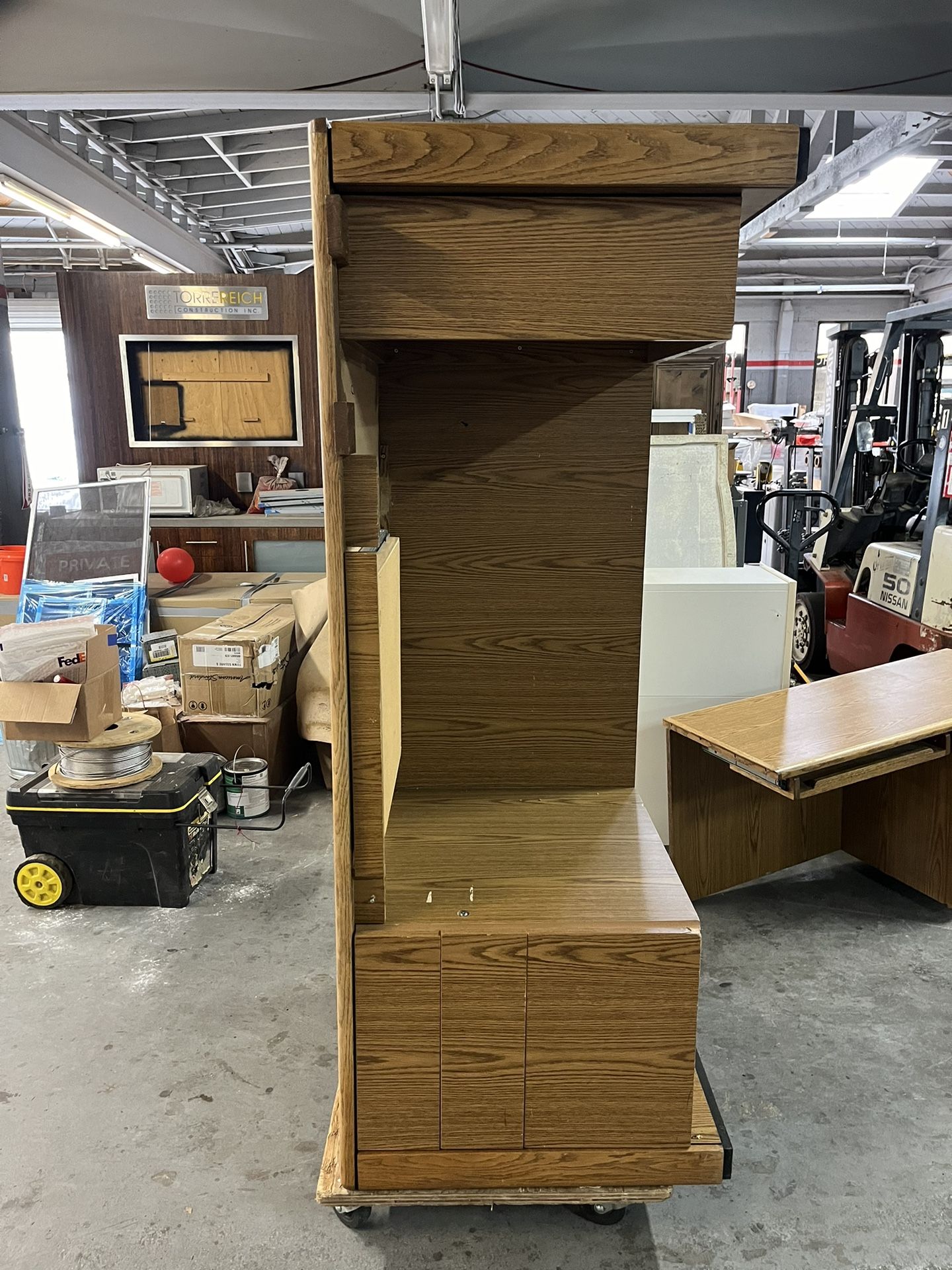 2 Piece Desk W/ 1 Piece Horizontal Filing Cabinet 