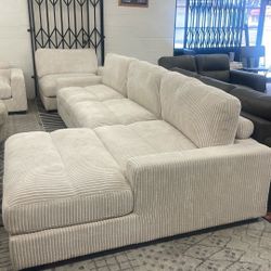 New 127x66 Corduroy Sectional Couch / Free Delivery 