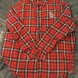XL New Cardinals Red plaid Shirt
