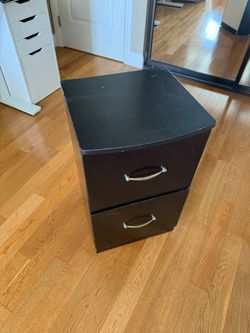 Two Draw Black File Cabinet 