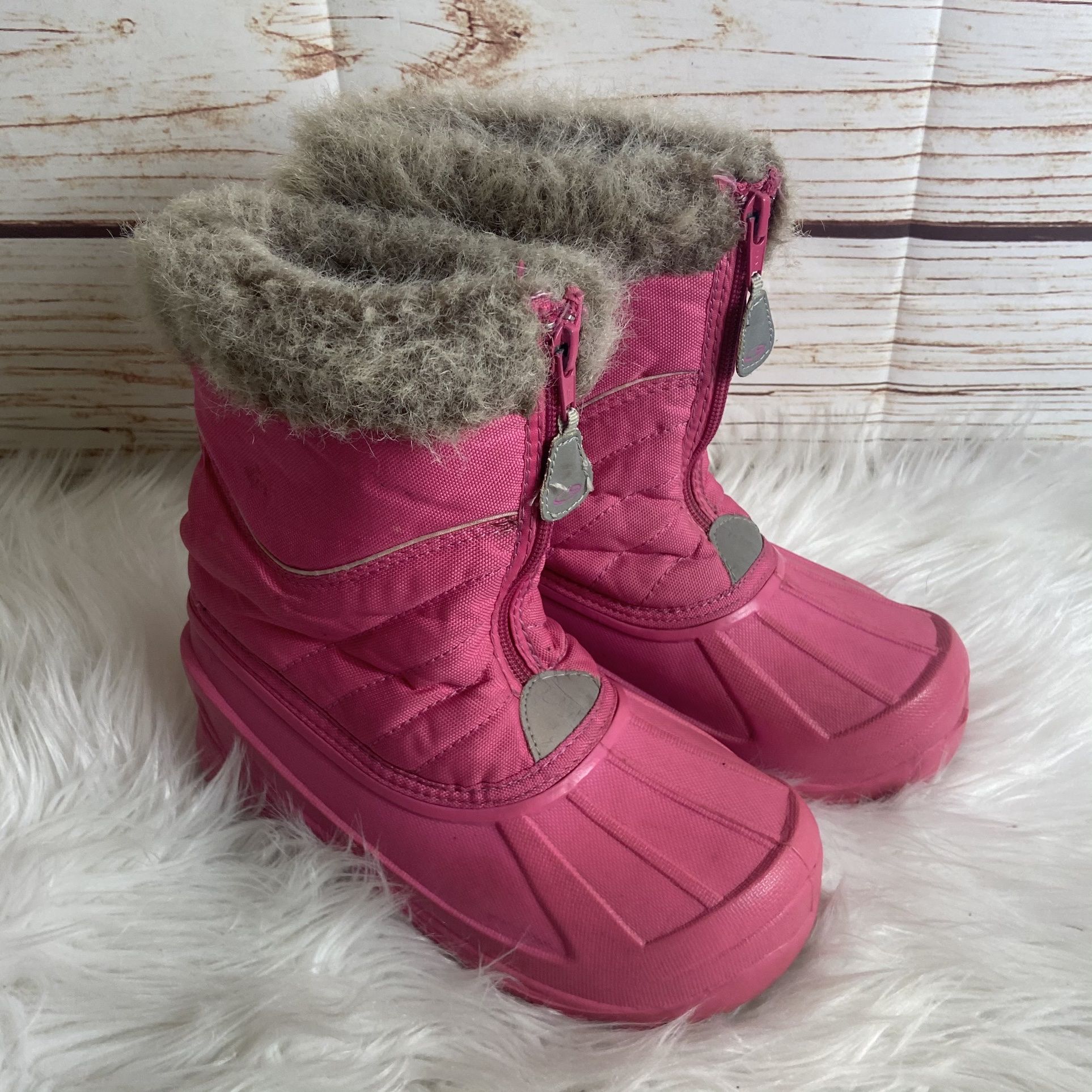 Girls size 2 pink snow boots