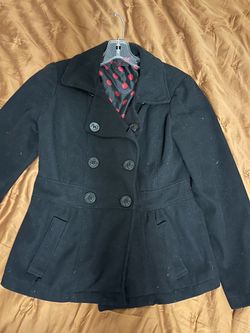 Women's size small pea coat black
