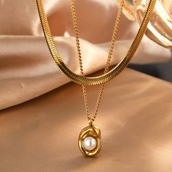 18K Gold Plated 304 Stainless Steel Simple Style Waterproof Non Tarnish Set