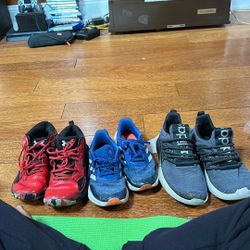 Adidas And Underarmor Kids Shoes 10 Dollars Each (5 For The Broken One)