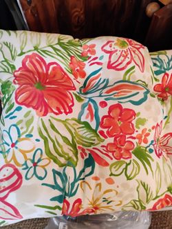 Greendale Home Fashions Outdoor Chair Cushion - Floral "Breeze"- New