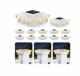 Solar Fence Post Cap Lights – 12 Pack White