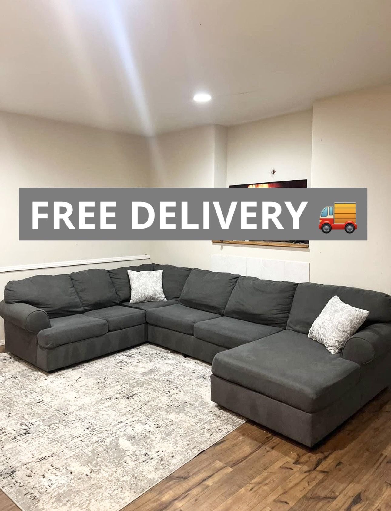 Large Gray Sectional Free Delivery