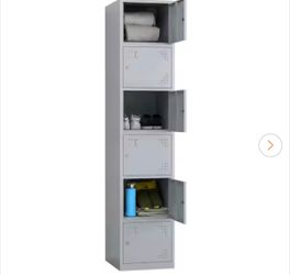 Storage Locker 6 Door with Keys Gray Locker Cabinet