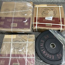 Brand New 370 lbs Bumper Weight Plate Set