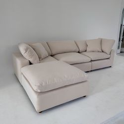 New Beige Sofa Cloud Couch Sectional