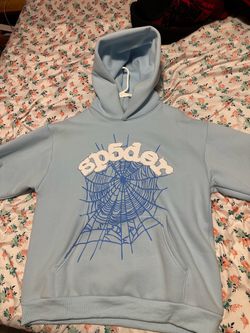 Sp5der sky blue hoodie