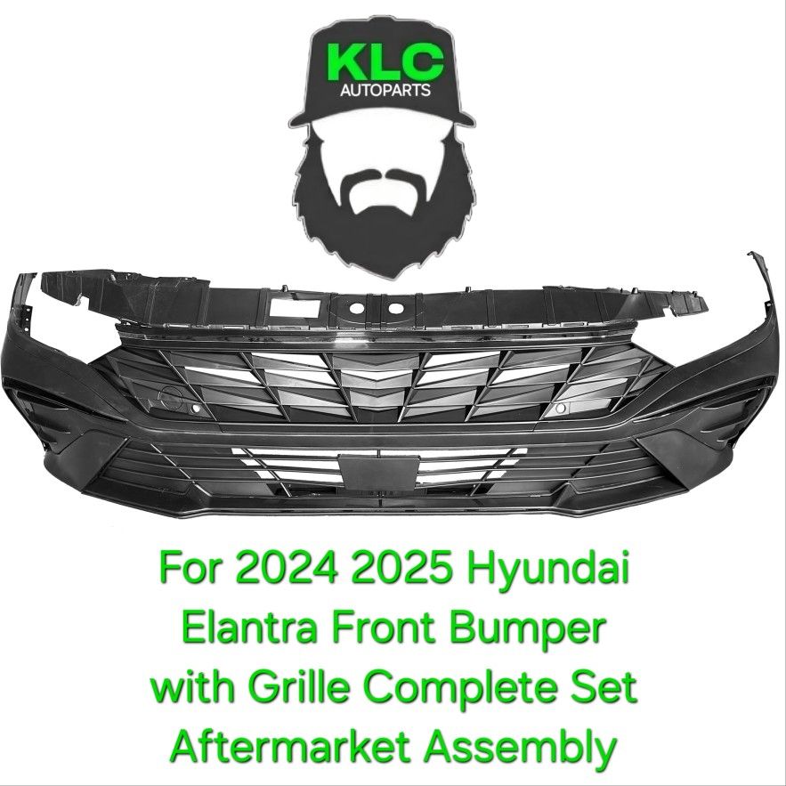 For 2024 2025 Hyundai Elantra Front Bumper with Grille Complete Set Aftermarket Assembly