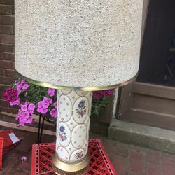 Vintage Porcelain Floral Lamp