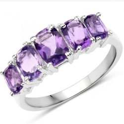 Ladies Sterling Silver Amethyst Size 8 Ring