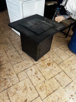 Black Square Outdoor Propane Fire Pit Table