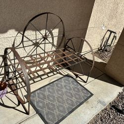 Rod Iron Bench And Chair 