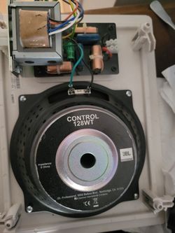 A Pair Of JBL Control 128WT Speakers 