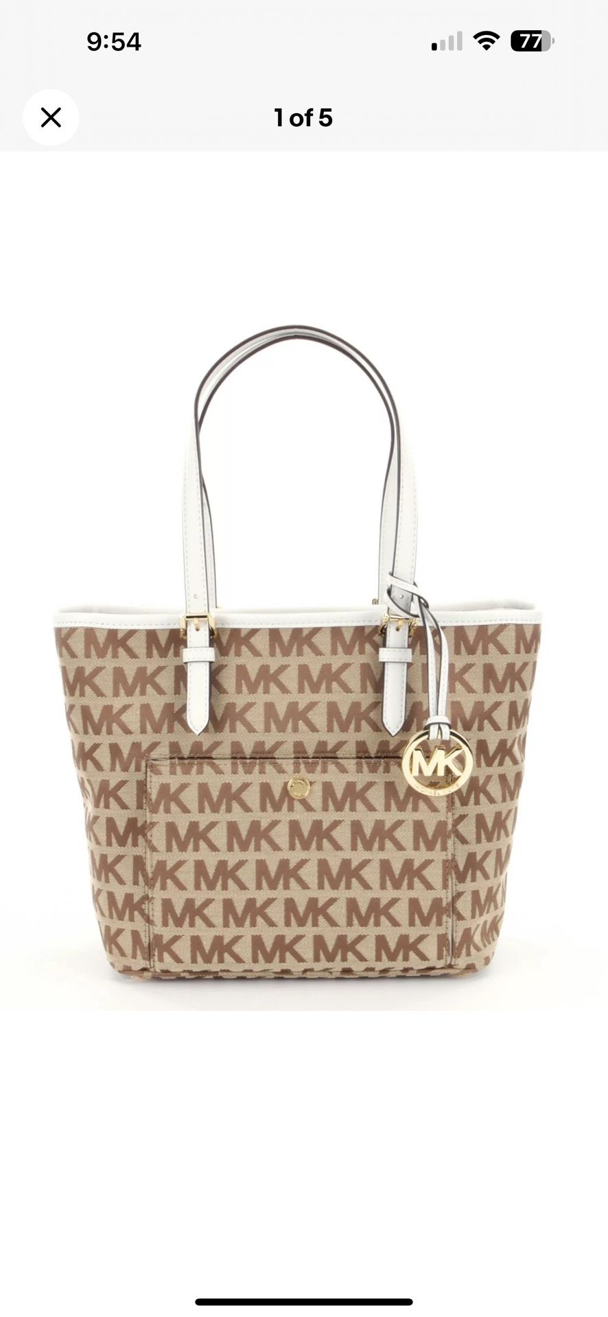 Michael Kors Jet Set Item Signature Medium Top zip Snap-Pocket Tote