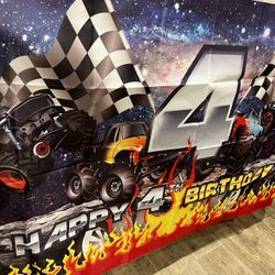 Monster Truck 4th Birthday Decorations