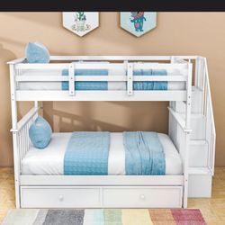 Full Over Full Bunk Bed White